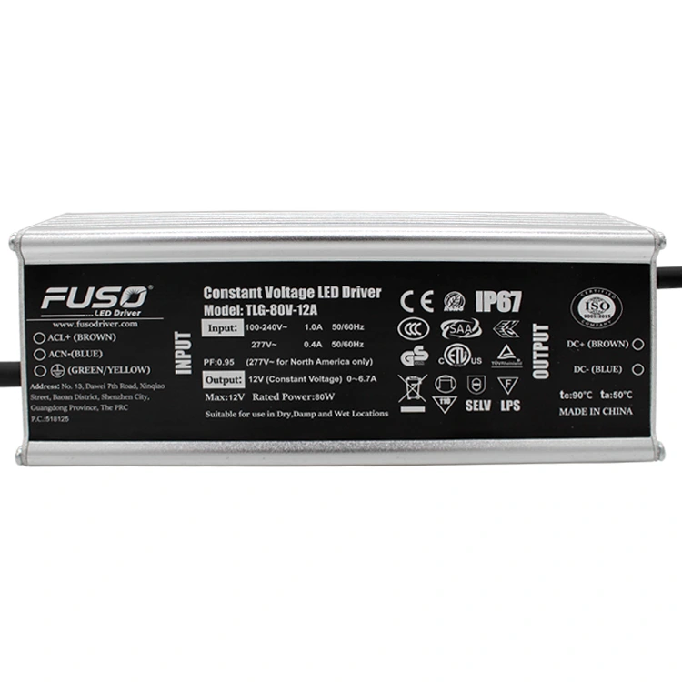 Hoge PF 12v 80w constante spanning led-driver