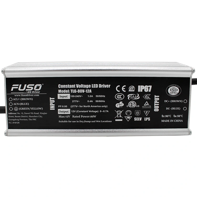 Hoge Pf 12v 80w constante spanning led-voeding